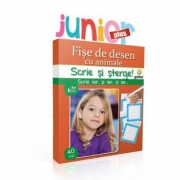 Scrie si sterge! Junior Plus - Fise de desen cu animale