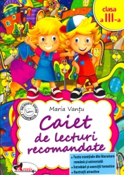 Caiet de lecturi recomandate, clasa a III-a