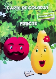 Carte de colorat cu abtibilduri. Fructe.