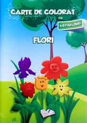 Carte de colorat cu abtibilduri. Flori.